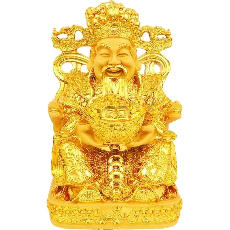 Lucky Fengshui God of Wealth Resin Statue Home Decor Entrance Living Room Decorations Crafts