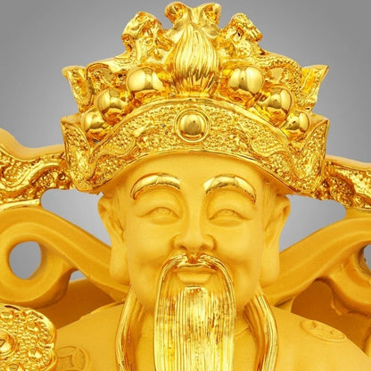 Lucky Fengshui God of Wealth Resin Statue Home Decor Entrance Living Room Decorations Crafts