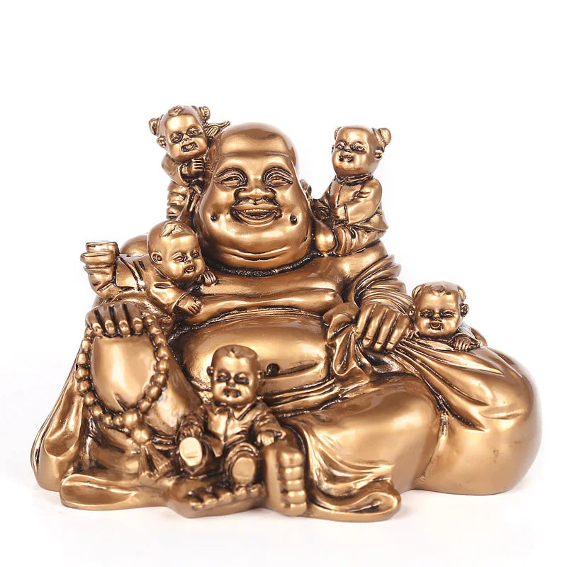 Lucky Five Sons Laughing Buddha Big Belly Buddha Home Crafts Maitreya Buddha Ornament Home Decorations Buddha Statue
