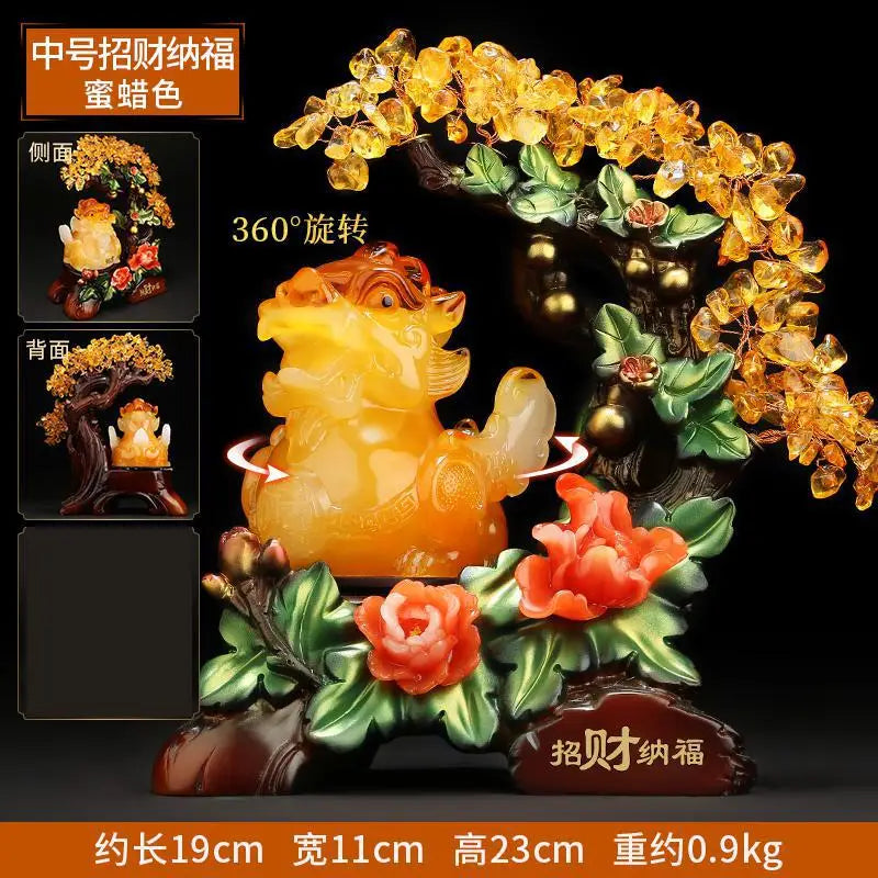 Lucky Golden Toad Pixiu Ornaments money tree Housewarming New Home Office Desktop Opening Gift Home Decoration