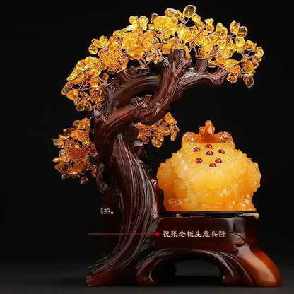 Lucky Golden Toad Pixiu Ornaments money tree Housewarming New Home Office Desktop Opening Gift Home Decoration