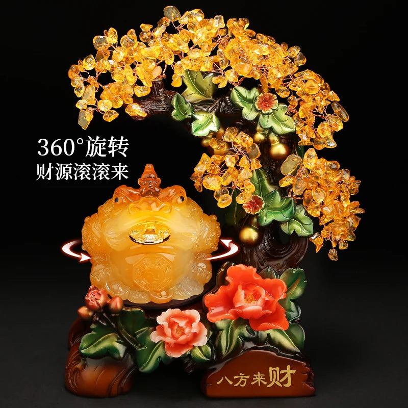 Lucky Golden Toad Pixiu Ornaments money tree Housewarming New Home Office Desktop Opening Gift Home Decoration