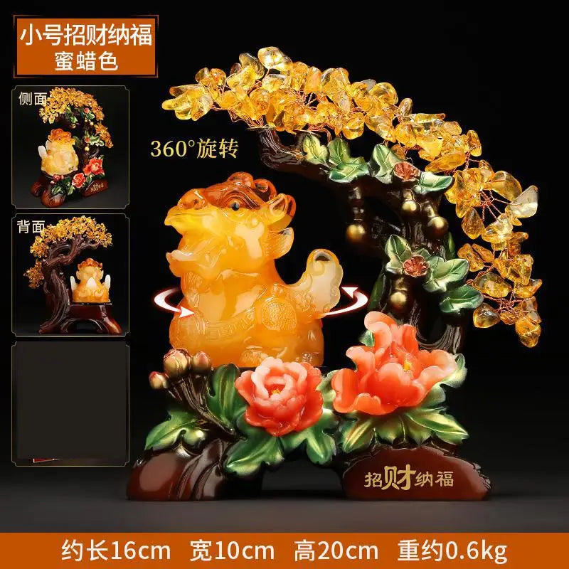 Lucky Golden Toad Pixiu Ornaments money tree Housewarming New Home Office Desktop Opening Gift Home Decoration