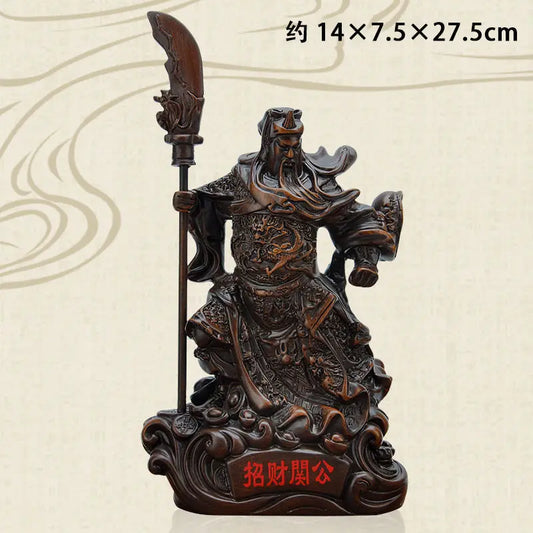 Lucky Guan Gong Imitation Wood Guan Yu Wu Cai Shen Guan Erye Living Room Enshrines Buddha Statues Home  Decoration
