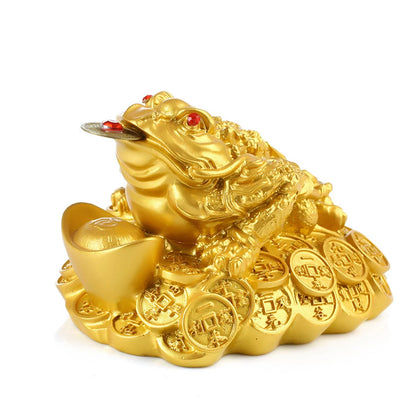 Lucky Ingot Golden Toad Fortune Wealth Chinese Feng Shui Toad Coin Home Decoration Office Tabletop Ornaments Lucky Gifts