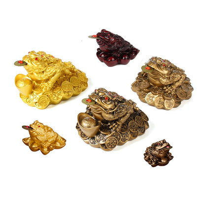 Lucky Ingot Golden Toad Fortune Wealth Chinese Feng Shui Toad Coin Home Decoration Office Tabletop Ornaments Lucky Gifts