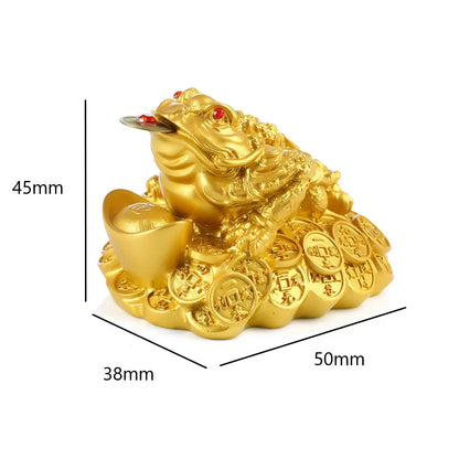 Lucky Ingot Golden Toad Fortune Wealth Chinese Feng Shui Toad Coin Home Decoration Office Tabletop Ornaments Lucky Gifts