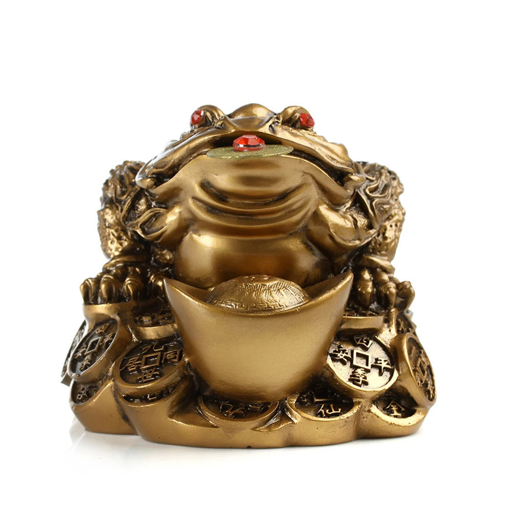 Lucky Ingot Golden Toad Fortune Wealth Chinese Feng Shui Toad Coin Home Decoration Office Tabletop Ornaments Lucky Gifts