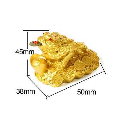 Lucky Ingot Golden Toad Fortune Wealth Chinese Feng Shui Toad Coin Home Decoration Office Tabletop Ornaments Lucky Gifts