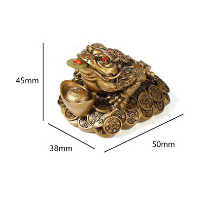 Lucky Ingot Golden Toad Fortune Wealth Chinese Feng Shui Toad Coin Home Decoration Office Tabletop Ornaments Lucky Gifts