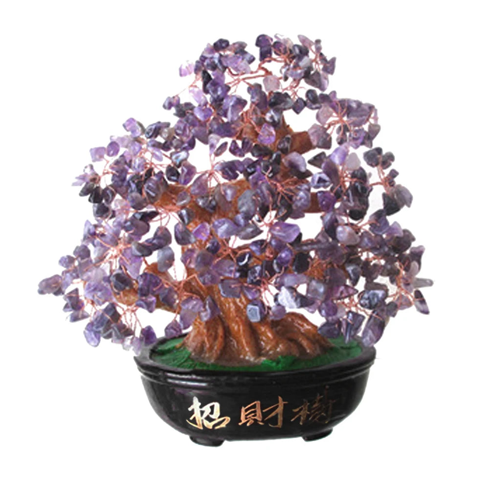 Lucky Money Tree Chinese Gold Ingot Crystal Fortune Tree Ornament Wealth Ornament Home Office Table Decoration Tabletop Crafts