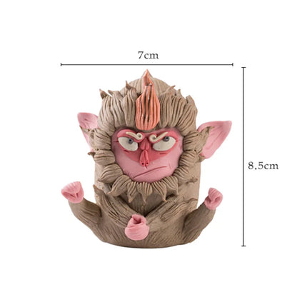 Lucky Original Sun Wukong Monkey Incense Ceramics Incense Burner Animals Incense Holder Mini Sandalwood Censer Craft Home Decors