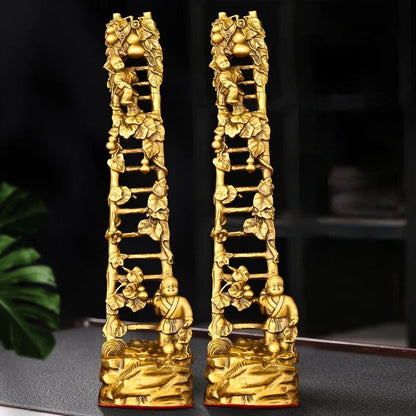 Lucky Step Up Ornaments Full Brass Ascending Ladder Bamboo Ladder Flat Step Home Living Room Decoration Crafts