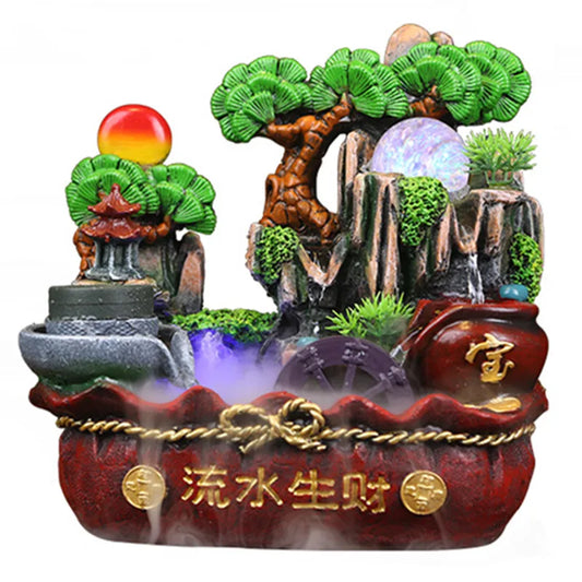 Lucky feng shui statue  fish-pond water control home accessories rockery water fountain decoration humidifier