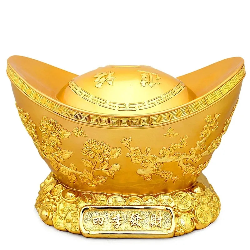 Lucky gold ingot piggy bank ingot Feng shui handicraft preopening Large crafts gift Home decoration