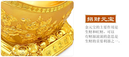 Lucky gold ingot piggy bank ingot Feng shui handicraft preopening Large crafts gift Home decoration