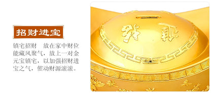 Lucky gold ingot piggy bank ingot Feng shui handicraft preopening Large crafts gift Home decoration