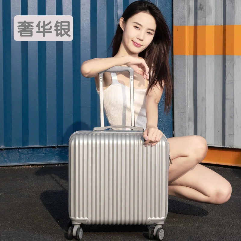 Luggage 18 inch female sturdy and durable children's boarding box mini trolley case mini suitcase