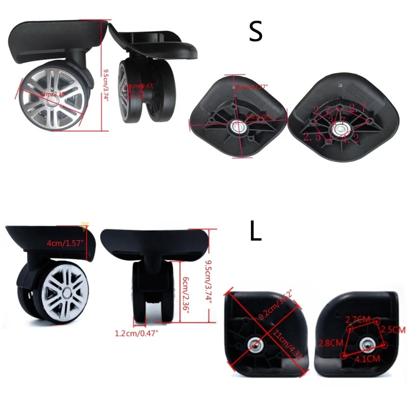Luggage Swivel Trolley Case Luggage Wheel Replacement Part for Most Suitcase