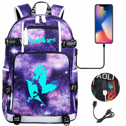 Luminous Anime Haikyuu!! USB Boy Girl Kids Book School Bags Large Capacity Teenagers Schoolbags Women Men Travel Laptop Backpack