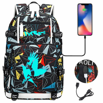 Luminous Anime Haikyuu!! USB Boy Girl Kids Book School Bags Large Capacity Teenagers Schoolbags Women Men Travel Laptop Backpack