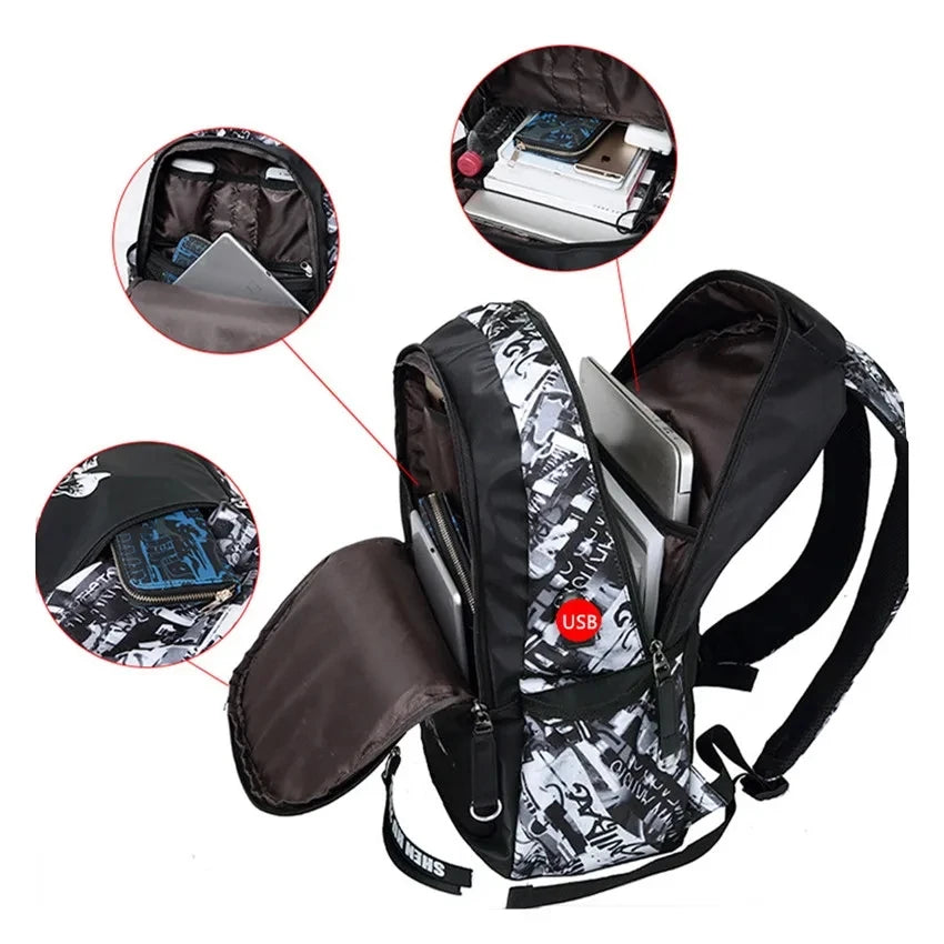 Luminous Kids School Backpack Boys Waterproof Durable School Bags for Boy High School Students Bookbag Mochilas Escolares