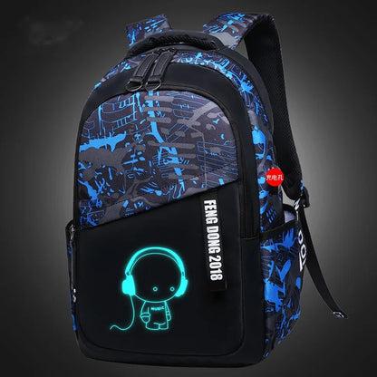 Luminous Kids School Backpack Boys Waterproof Durable School Bags for Boy High School Students Bookbag Mochilas Escolares
