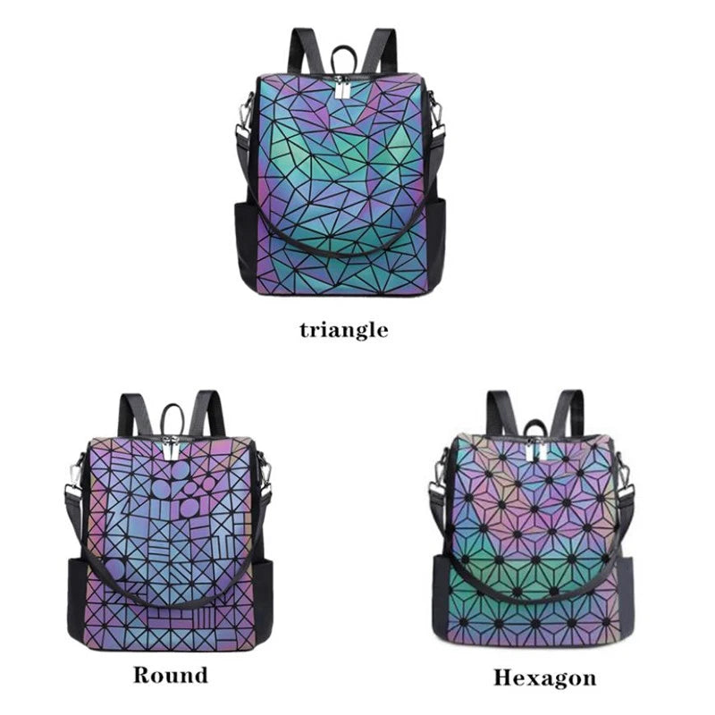 Luminous large Women Backpack Female Sequin Travel Bag School Backpack For Teenage Girls holographic Bagpack sac a dos mochila