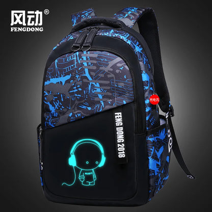 Luminous school bags waterproof large backpack for teenagers bagpack glowing school backpack for boy student chest bag set