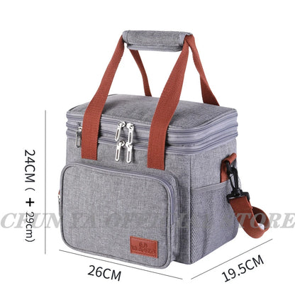 Lunch Bag Reusable Insulated Thermal Shoulder Bag Women Men Multifunctional Cool Warm Keep Picnic Pack Box Leakproof Waterproof