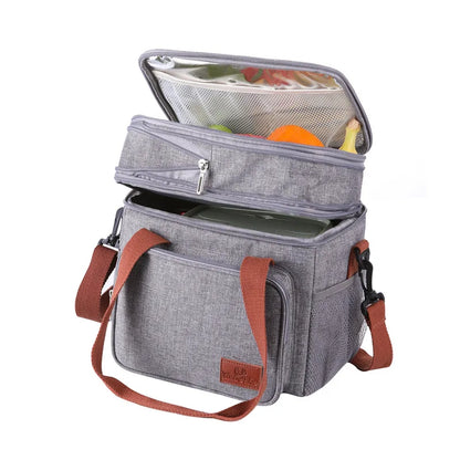 Lunch Bag Reusable Insulated Thermal Shoulder Bag Women Men Multifunctional Cool Warm Keep Picnic Pack Box Leakproof Waterproof