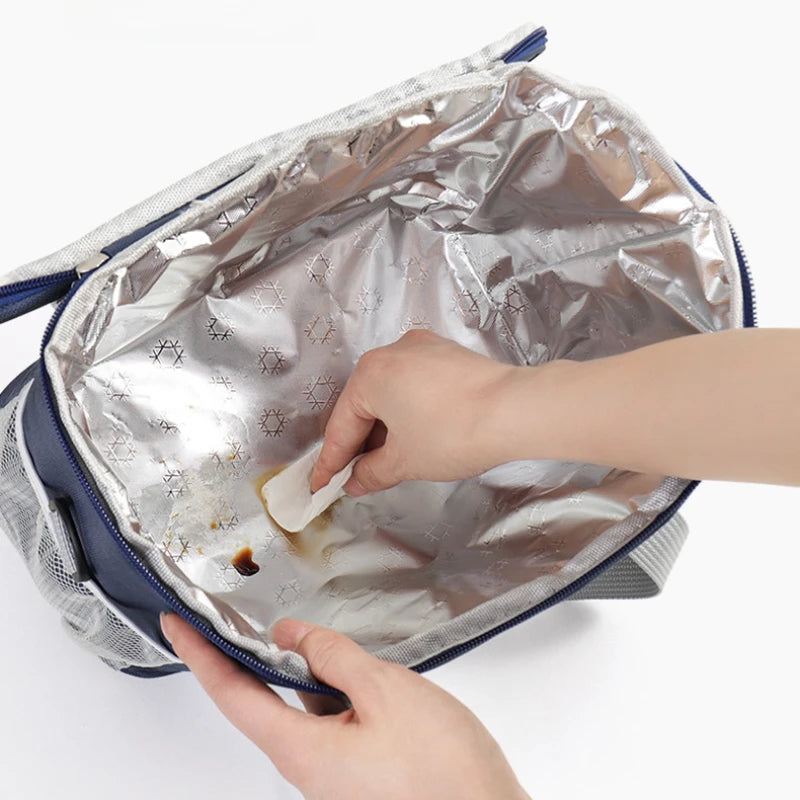 Lunch Bag Students Work Large-capacity Waterproof Portable Insulation Bag Thickened Aluminum Foil Insulation Ice Pack Picnic