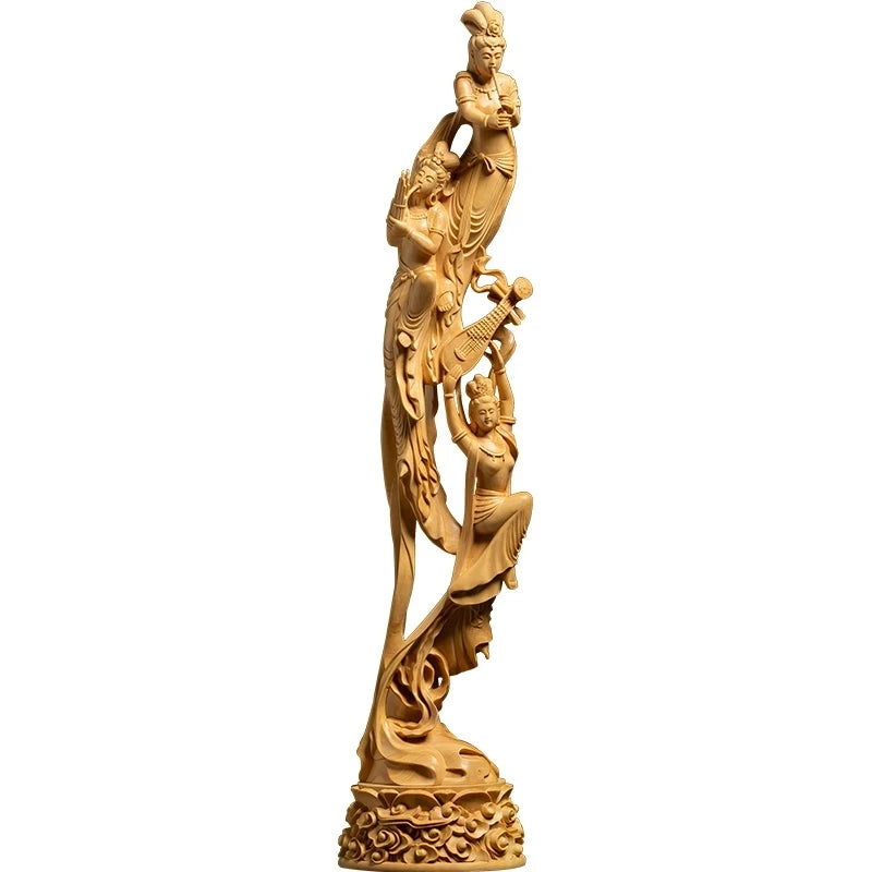 Lute Dunhuang-Boj Flying Fairy Boun Wood Creative Crafts Chinese Style Living Room Decoration Adorn