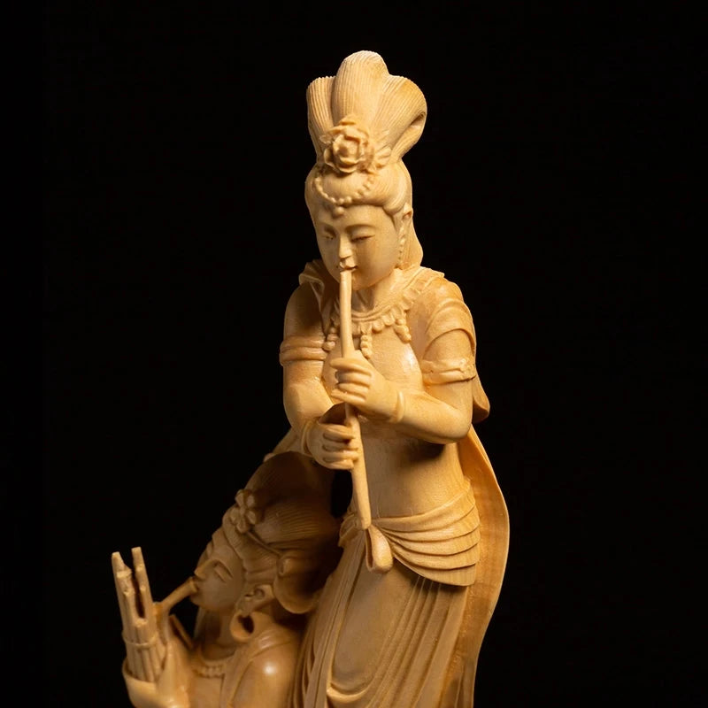 Lute Dunhuang-Boj Flying Fairy Boun Wood Creative Crafts Chinese Style Living Room Decoration Adorn