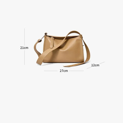 Luxury 100% Cowhide Women's 2024 New Messenger Genuine Leather Niche High Sense Ladies Shoulder Pillow Crossbody Bag