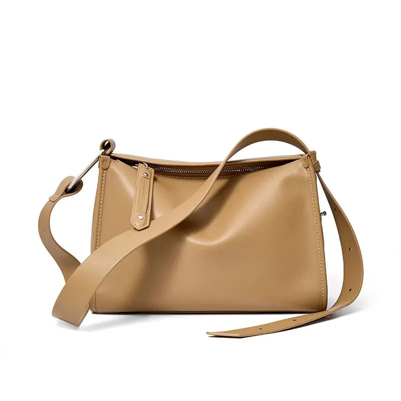 Luxury 100% Cowhide Women's 2024 New Messenger Genuine Leather Niche High Sense Ladies Shoulder Pillow Crossbody Bag