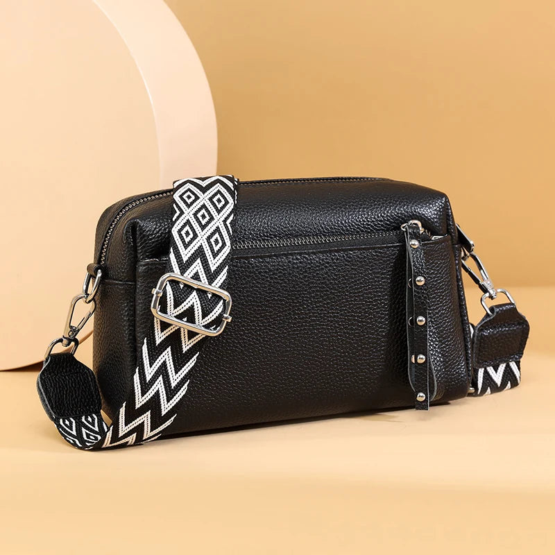 Luxury 3 Layers Genuine Leather Shoulder Crossbody Bags For Women 2023 High Quality Cowhide Handbags Female Messenger Tote Sac
