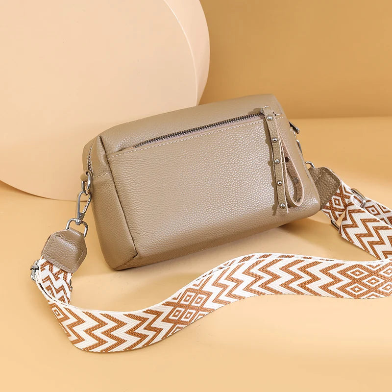 Luxury 3 Layers Genuine Leather Shoulder Crossbody Bags For Women 2023 High Quality Cowhide Handbags Female Messenger Tote Sac