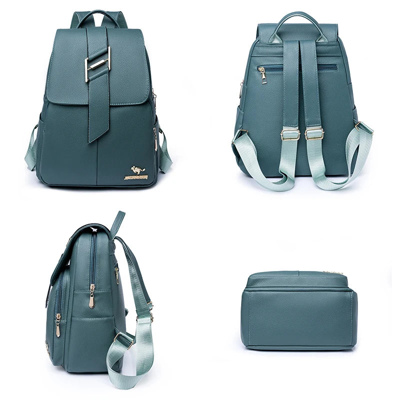 Luxury Backpack Women's Brand Designer Backpack PU Anti Theft Schoolbags Double Shoulder Single Shoulder Switchable Design Bags