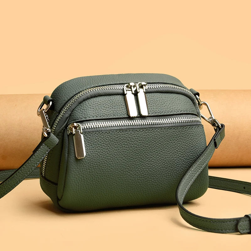 Luxury Bags For Wome Cowhide Bags 2023 New Soft Leather Shoulder Messenger Bag Women's Simple Mobile Phone Zero Wallet Handbags