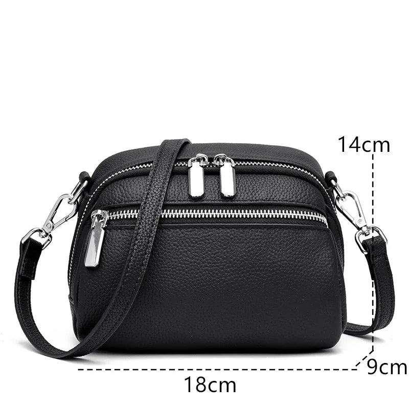 Luxury Bags For Wome Cowhide Bags 2023 New Soft Leather Shoulder Messenger Bag Women's Simple Mobile Phone Zero Wallet Handbags