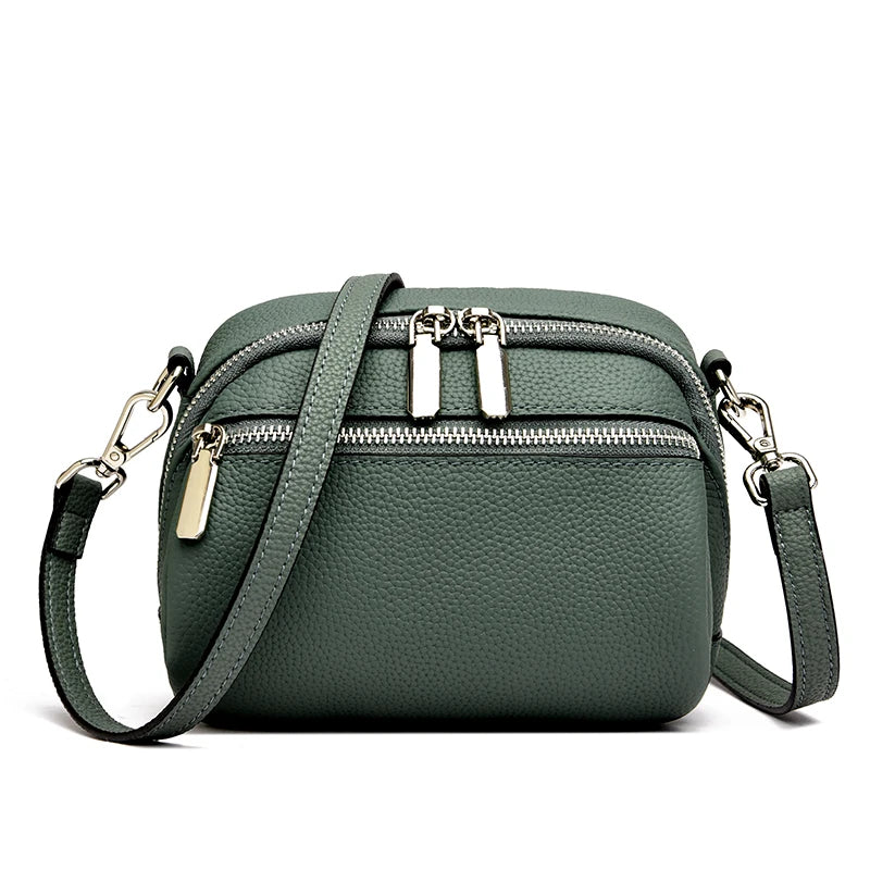 Luxury Bags For Wome Cowhide Bags 2023 New Soft Leather Shoulder Messenger Bag Women's Simple Mobile Phone Zero Wallet Handbags