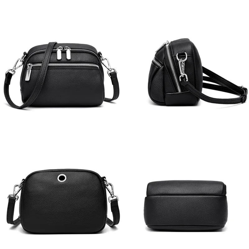 Luxury Bags For Wome Cowhide Bags 2023 New Soft Leather Shoulder Messenger Bag Women's Simple Mobile Phone Zero Wallet Handbags