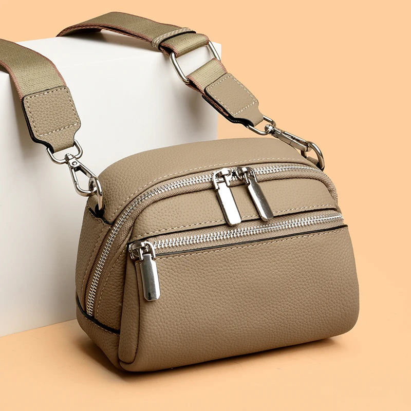 Luxury Bags For Wome Cowhide Bags 2023 New Soft Leather Shoulder Messenger Bag Women's Simple Mobile Phone Zero Wallet Handbags