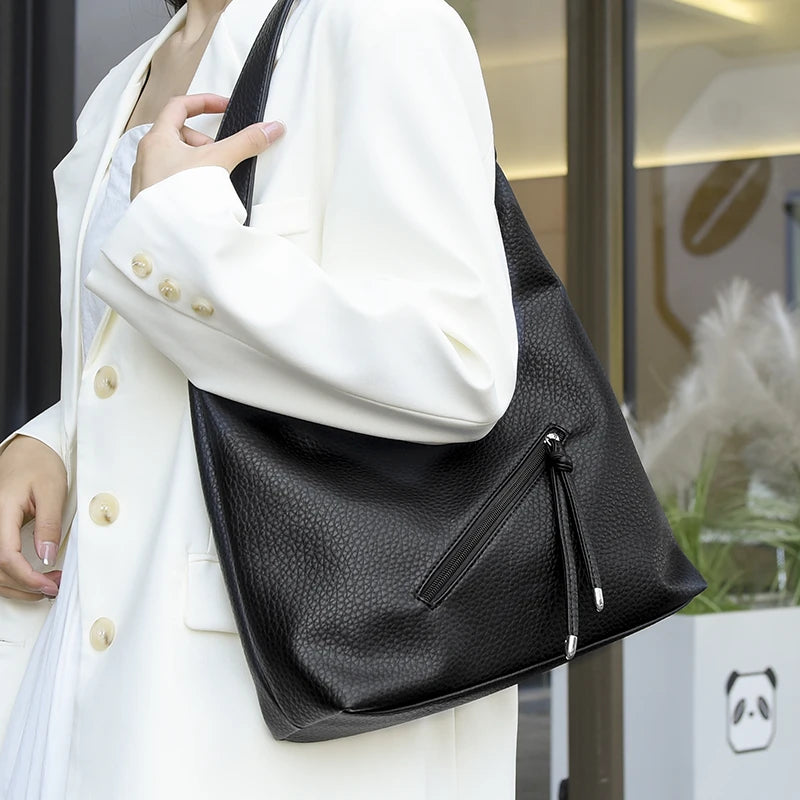 Luxury Brand Bag Leather Tote Handbag 2023 Casual Shoulder Bag Elegant Crossbody Bag for Women Large Capacity Shopper Bolsa Sac