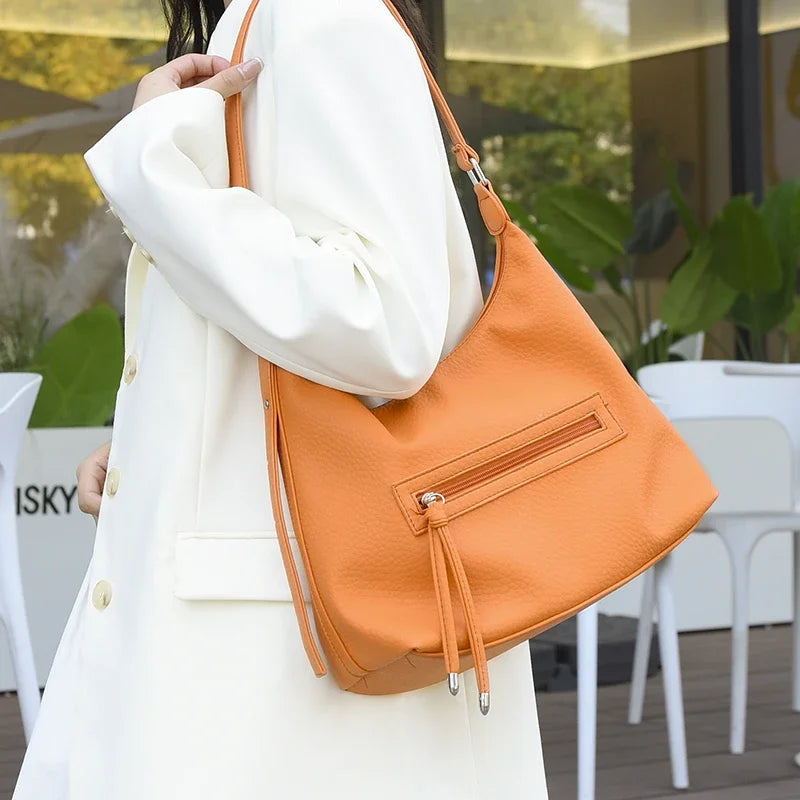 Luxury Brand Bag Leather Tote Handbag 2023 Casual Shoulder Bag Elegant Crossbody Bag for Women Large Capacity Shopper Bolsa Sac