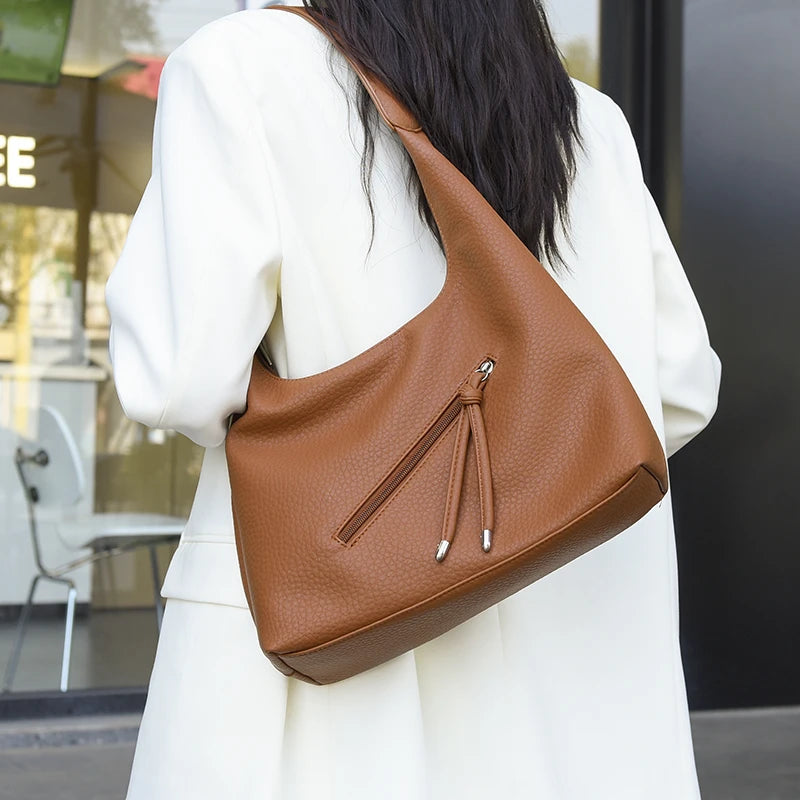 Luxury Brand Bag Leather Tote Handbag 2023 Casual Shoulder Bag Elegant Crossbody Bag for Women Large Capacity Shopper Bolsa Sac