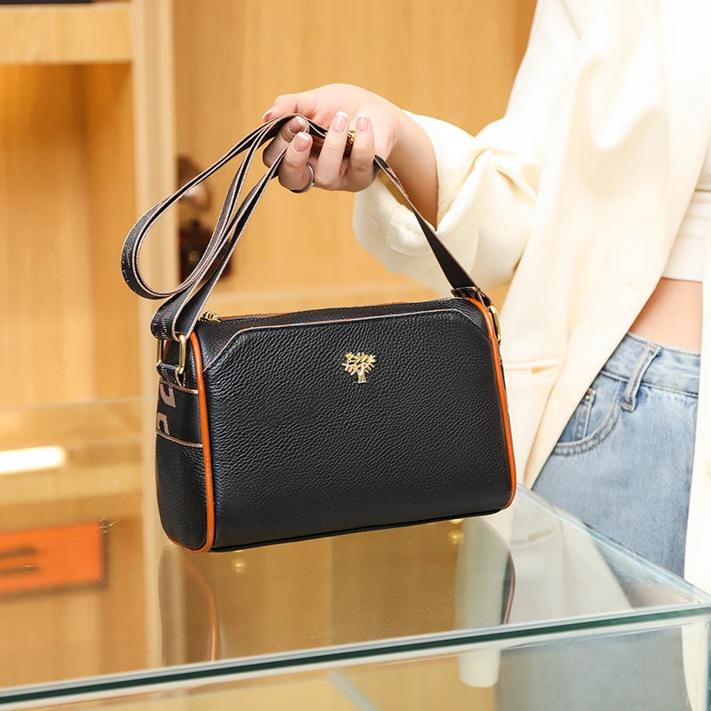 Luxury Brand Cow Leather Women Handbags Designer Shoulder Crossbody Bags For Women 2022 Fashion Genuine Leather 3 Layer Tote Sac