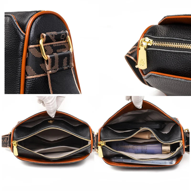 Luxury Brand Cow Leather Women Handbags Designer Shoulder Crossbody Bags For Women 2022 Fashion Genuine Leather 3 Layer Tote Sac