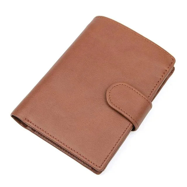 Luxury Brand Designer Full Grain Genuine Short Wallet For man 3 Folds Pure Leather Wine Purse 2024 Hot New Fashion